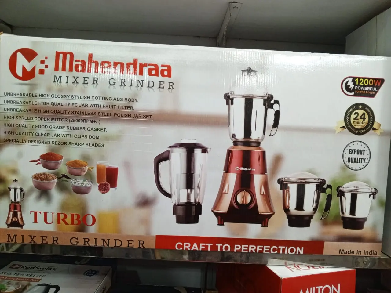 Picture of Mahendra mixer grinder 1200 watt(Red)