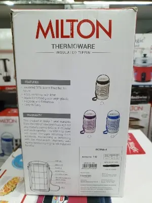 Picture of Milton New Econa - 4 Stainless Steel Tiffin Box - Insulated, Hot & Cold Leak Proof 4 Liyar Lunch Box for Office, College, Picnic(Blue)