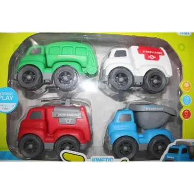 Picture of Kids Toy Friction Car Set 4 pcs Push Car for Baby Construction Truck Car Set Large Size Car