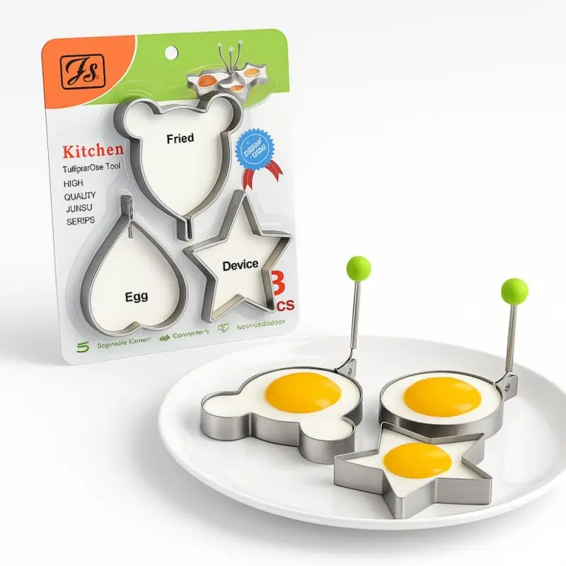 Picture of 3 Pcs Cake Set Stainless Steel Egg Mold(Green)