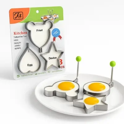 Picture of 3 Pcs Cake Set Stainless Steel Egg Mold(Green)