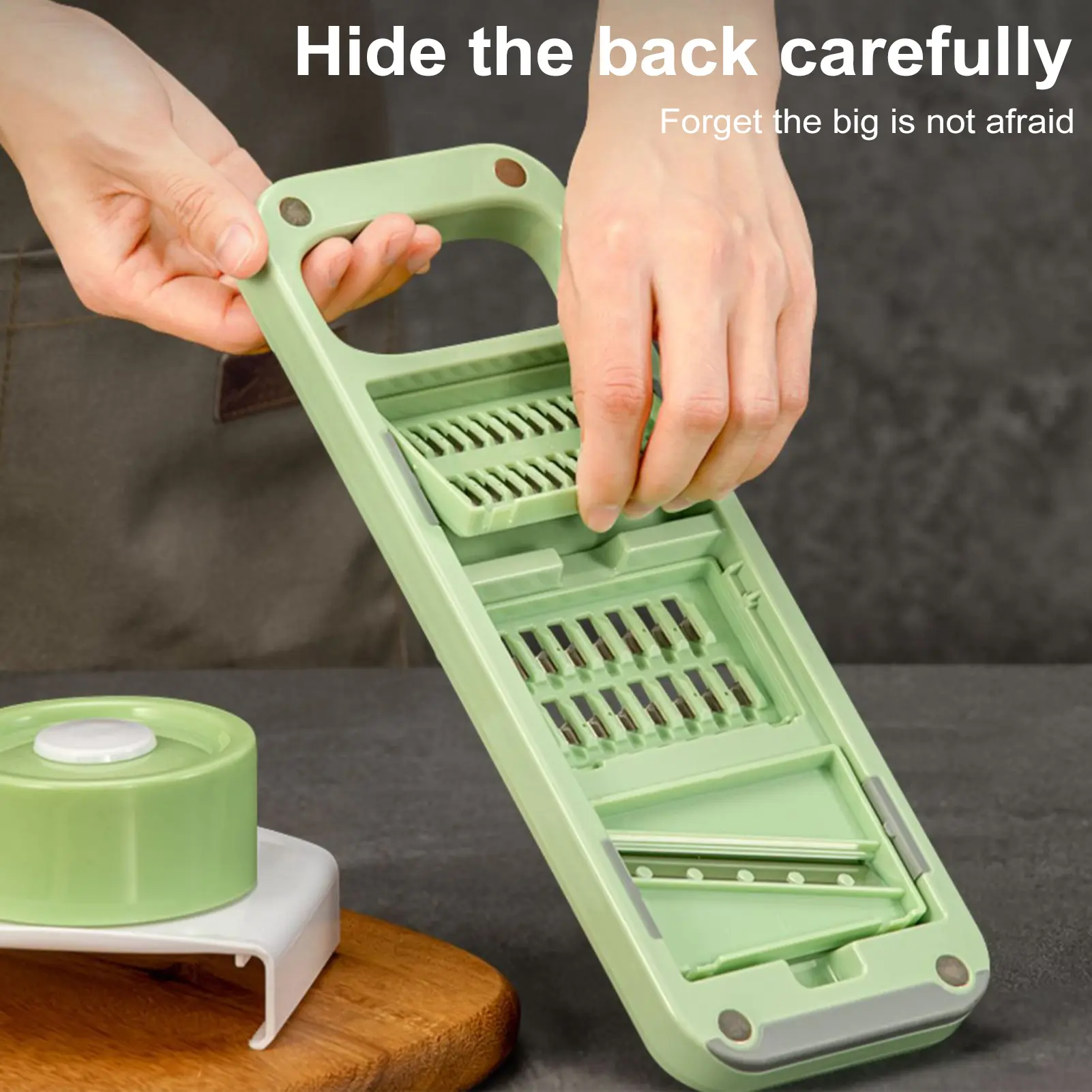 Picture of 5 In 1 Kitchen Vegetable Cutting Tools Vegetable Cutter Grater for Vegetables Slicers Shredders Multi Slicer Peeler Carrot Fruit(Silver)