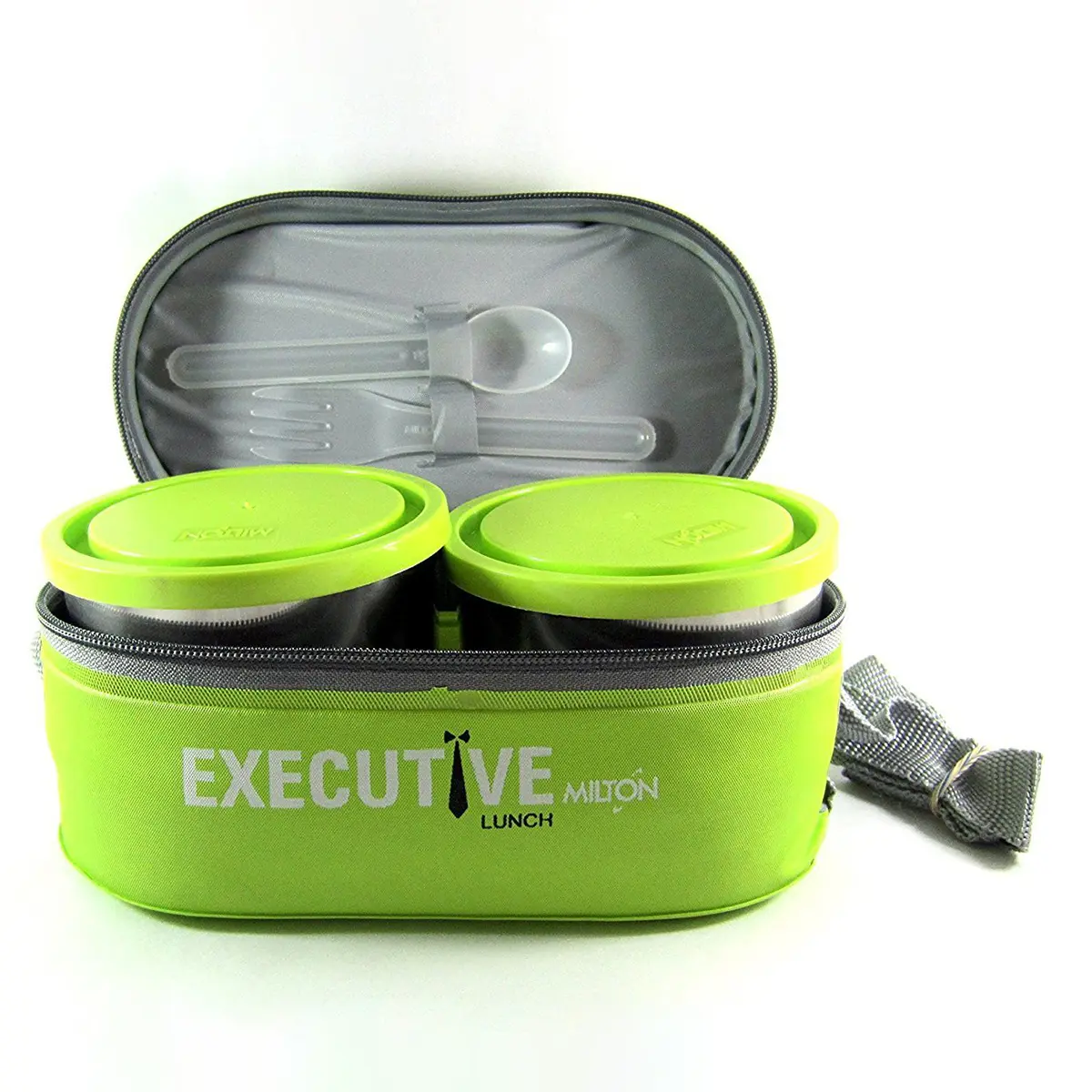 Picture of Milton Executive Lunch Box Soft Insulated Tiffin Box (2 SS Container,1 Microwave Safe Container)(Green)