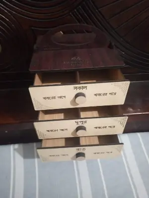 Picture of Medicine wood box Organizer Box laminating plywood Smooth drawer 100% eco-friendly materia