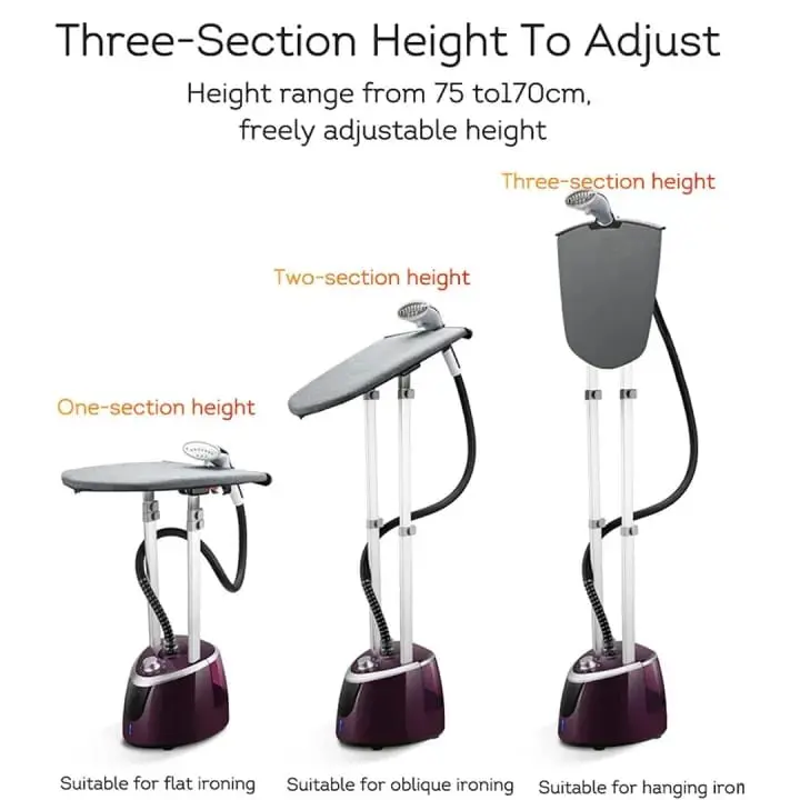 Picture of Miyako Steam Iron Vertical Steam Steamer for Clothes, 1950W Telescopic Double Posts Steamer for Commercial Home