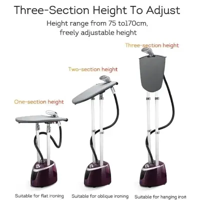 Picture of Miyako Steam Iron Vertical Steam Steamer for Clothes, 1950W Telescopic Double Posts Steamer for Commercial Home