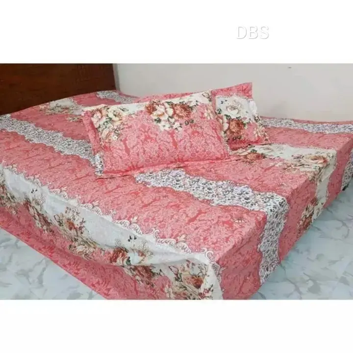 Picture of King Size Bed Sheet Cotton Multicolor With 2 Pillow Covers Dbs02