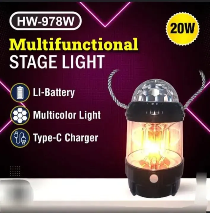 Picture of Camping Light - Portable Lamp - 20W Disco Light - Chargeable Multifunctional Stage Light - Emergency 1500mAh