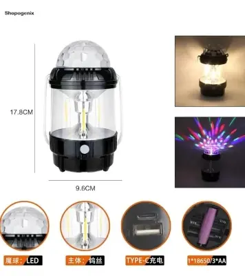 Picture of Camping Light - Portable Lamp - 20W Disco Light - Chargeable Multifunctional Stage Light - Emergency 1500mAh