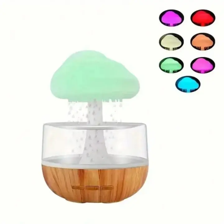 Picture of Rain Cloud Humidifier Rain Colourful Mushroom Cloud Raindrop Atmosphere Lamp Seven-Colour Cloud Rain Humidifier Mushroom Lights Bedroom