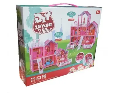 Picture of Baby Little Girl Toy Princes Castle Villa Toy DIY 135 pcs Dream Villa Assemble