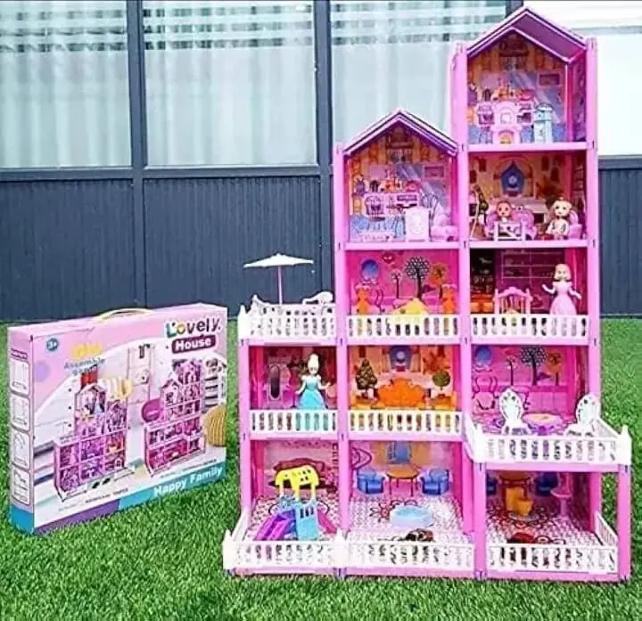 Picture of Lovely Doll House Set For Kids(Pink)
