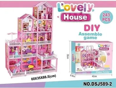 Picture of Lovely Doll House Set For Kids(Pink)
