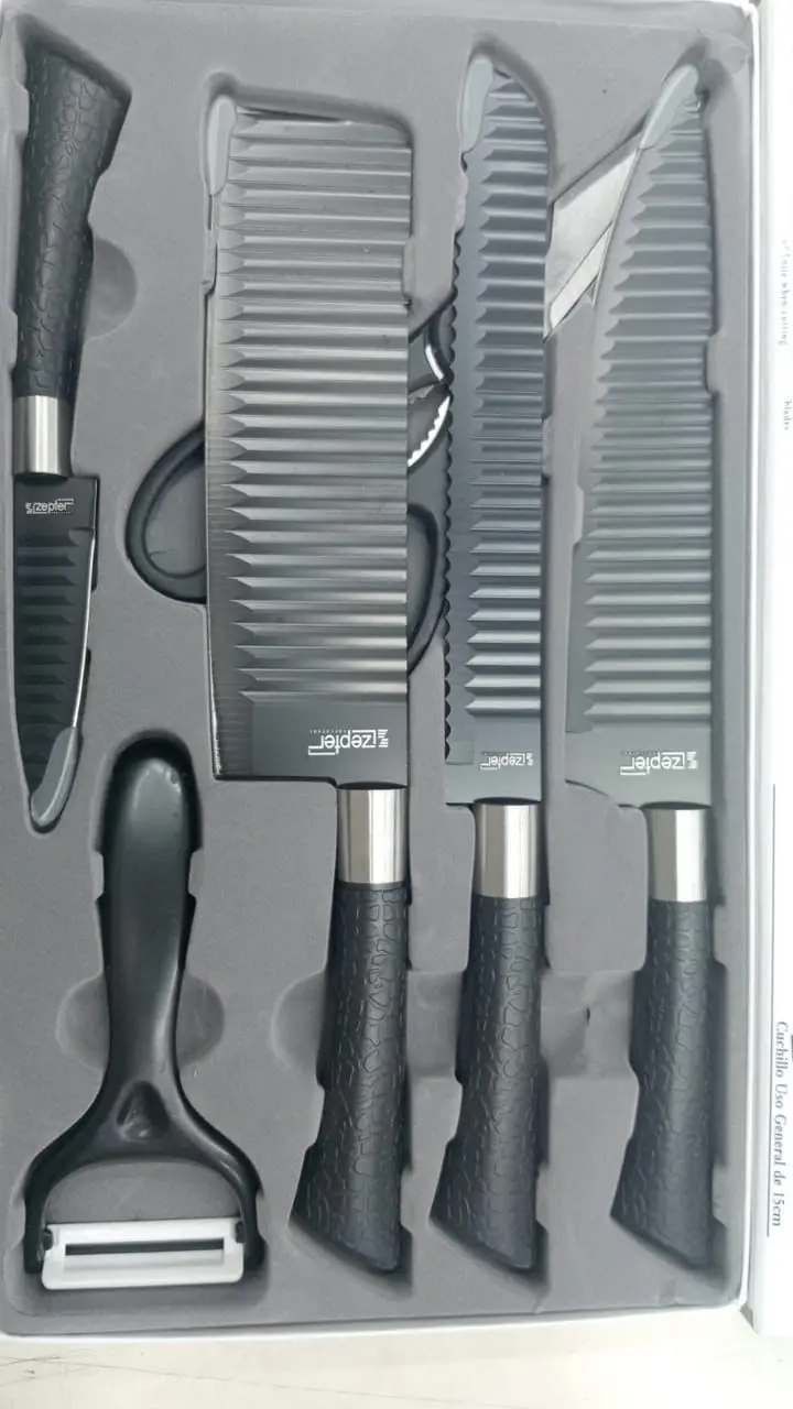 Picture of 6 Pcs Knife Set Non-Stick Coating Stainless Steel(Black)