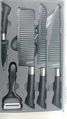 Picture of 6 Pcs Knife Set Non-Stick Coating Stainless Steel(Black)