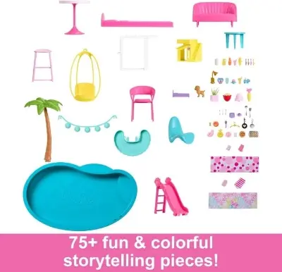 Picture of Elevator, 75 Doll Accessories, Toy Puppy, Adult Assembly Required, Toys for Ages 3 and Up, One Toy House, HMX10(Pink)