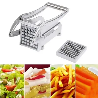 Picture of Stainless Steel 2-Blade French Fry Cutter Machine, Commercial Potato Chipper, Fries Slicer, Multi-Function Home Potato Chopper fo