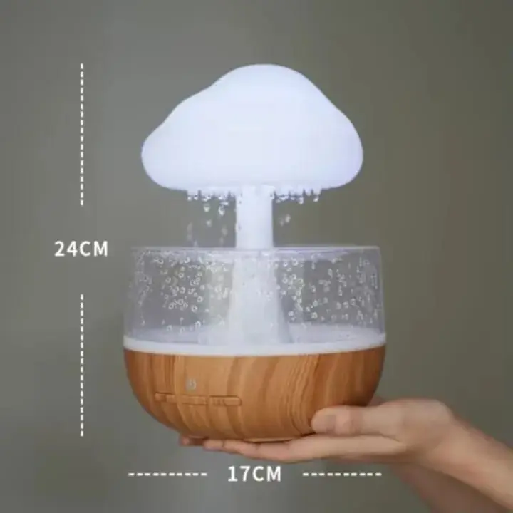 Picture of Rain Cloud Humidifier Rain Colourful Mushroom Cloud Raindrop Atmosphere Lamp Seven-Colour Cloud Rain Humidifier Mushroom Lights Bedroom