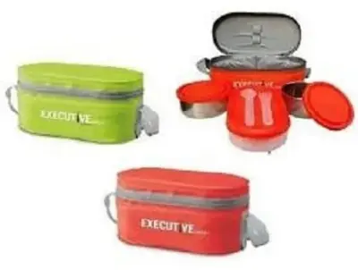 Picture of Milton Executive Lunch Box Soft Insulated Tiffin Box (2 SS Container,1 Microwave Safe Container)