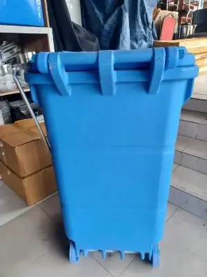 Picture of 240 Liter Big Size Plastic Made PADDLE / NONPADDLE Wheel System Garbage & Recycle Trash Bin / Chaka Dustbin Pedel(Blue)