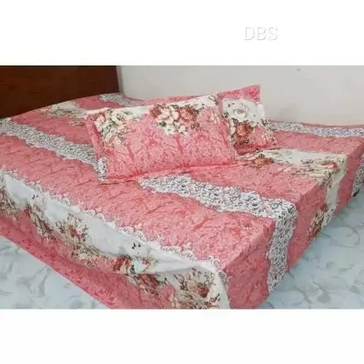 Picture of King Size Bed Sheet Cotton Multicolor With 2 Pillow Covers Dbs