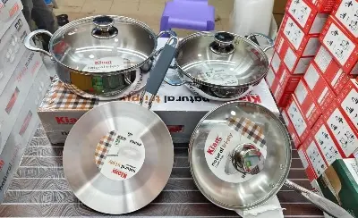 Picture of Kiam Tri-Ply Stainless Steal 7pcs Set with Glass Lids