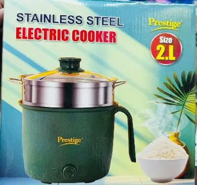 Picture of Multifunctional Non-stick Mini Rice Cooker Non-Coated Household Electric Cooker Electric Frying Pan for making Baby food(Army Green)