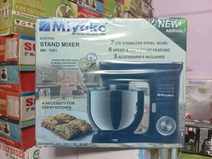 Picture of Miyako SM1551 - 7-Liter Stand Mixer with 2000W Power - Unleash Culinary Creativity with Precision Mixing(Blue)