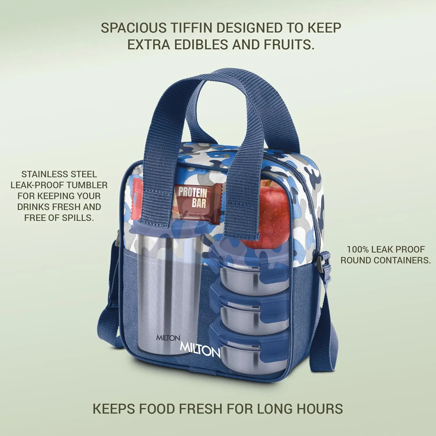 Picture of Milton Camo Feast Stainless Steel Tiffin(Blue)