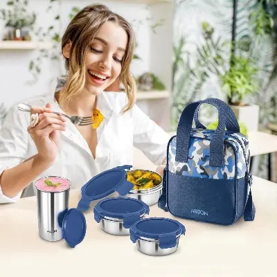 Picture of Milton Camo Feast Stainless Steel Tiffin(Blue)