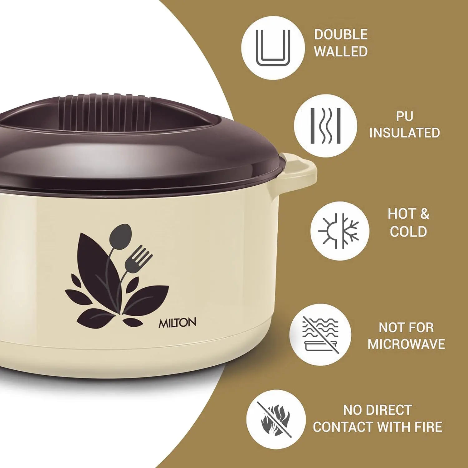 Picture of Milton Orchid Stainless Steel Casserole 7500ML