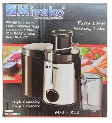 Picture of Miyako Stainless Steel Blade Juice Extractor | Model : MFJ-516 | Capacity : 500 Watt(Black)
