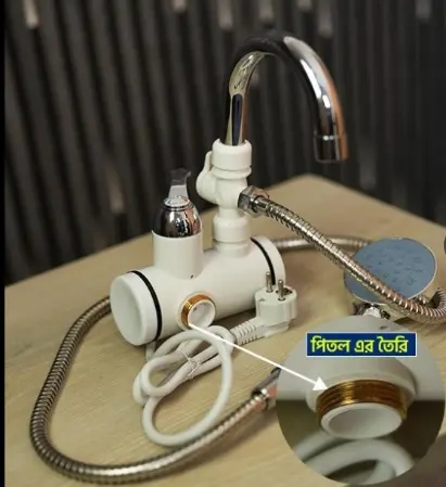 Picture of Electric Instant Hot Water Tap With Hand Shower, Digital Display Tankless Electric Faucet, Digital Bathroom Heater