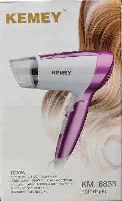 Picture of Kemey KM6833 Cool and Hot 2 in 1 Electric Foldable Hair Dryer for Women