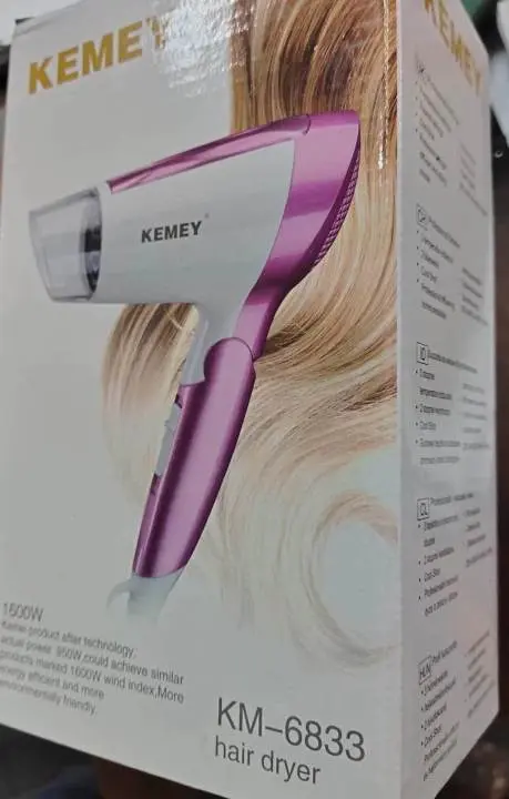Picture of Kemey KM6833 Cool and Hot 2 in 1 Electric Foldable Hair Dryer for Women