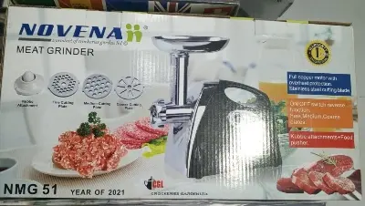 Picture of Meat Grinder - 1HP 800W Max Power - ETL Stainless Steel Meat Grinder Mincer Sausage Stuffer, Stainless Steel Blade and Plates and 1 Sausage Maker
