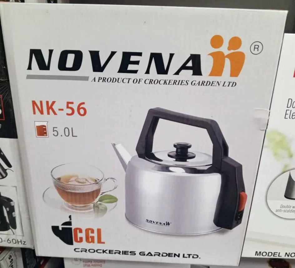 Picture of NOVENA (NK-56) Electric Cordless Kettle, Capasity: 5Ltr, Overheat and Dry Protection, Stainless Steel for Rust free