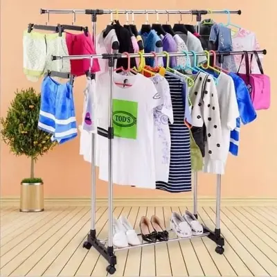 Picture of Folding Double Clothes And Shoe Rack Portable Alna - cloth hanger