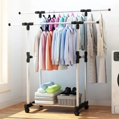 Picture of Folding Double Clothes And Shoe Rack Portable Alna - cloth hanger