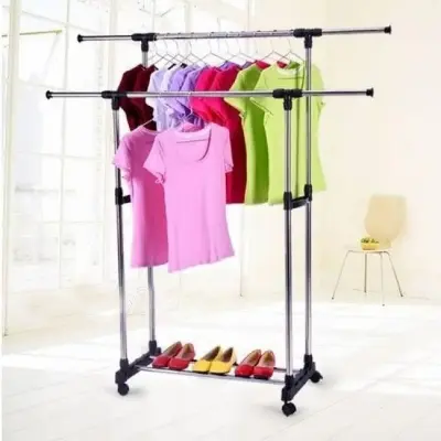 Picture of Folding Double Clothes And Shoe Rack Portable Alna - cloth hanger
