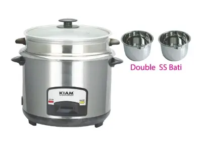 Picture of Kiam Rice cooker Steel (Double SS Bati) Straight 2.8 Ltr