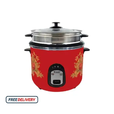 Picture of Kiam 2.8 Ltr Rice Cooker Full Body Double pot (SS & Non Stick Pot)- SFB-5704(Red)