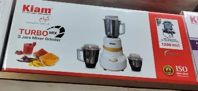 Picture of Kiam Turbo Mix 1200-W (3 Jars Mixer Grinder) Kiam Turbo Mix 1200-W (3 Jars Mixer Grinder)
