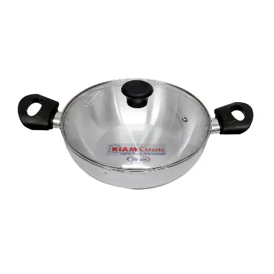 Picture of Alu. Karai with Glass Lid 26 cm(Silver)