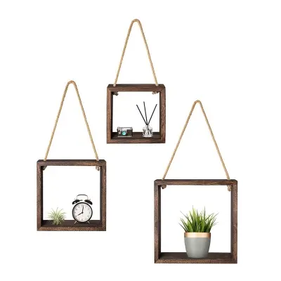 Picture of A Set Of Wooden Cube Shelf (3 Peice) (Dark chocolate)