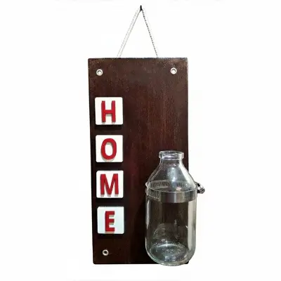 Picture of Wooden Hanging 3D Home Flower Vase (Dark chocolate)