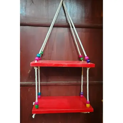 Picture of 2 Tier Red Colour Hanging Shelf For Home Decor (Red)