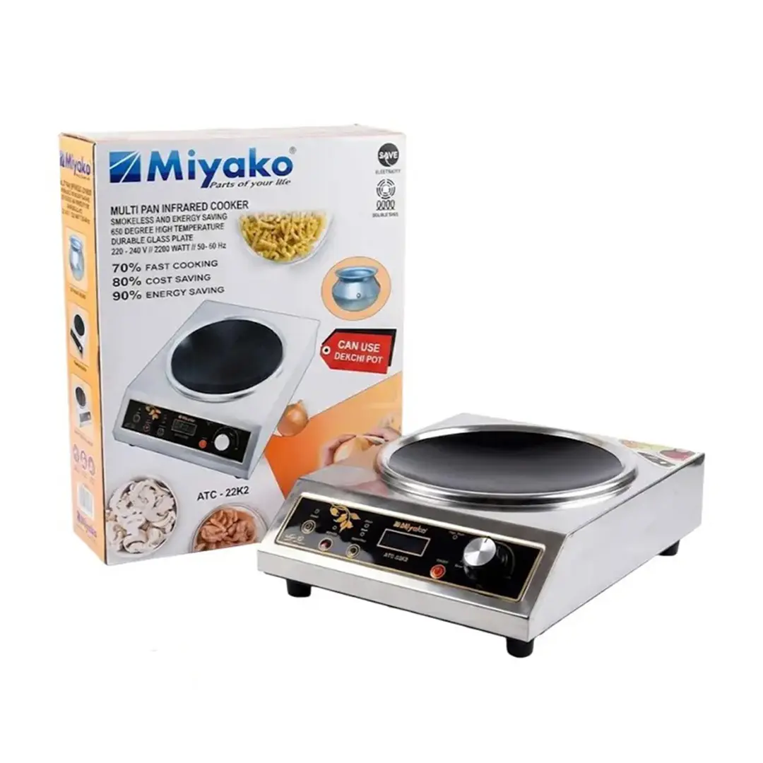 Picture of Miyako 2200W Stainless Steel Double Fan Multi Pan Infrared Cooker (ATC-22K2)