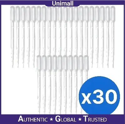 Picture of Plastic Dropper 3ml – 30 Pcs Pack | Measuring Dropper for Medicine, Oil, Serum & Minoxidil Use