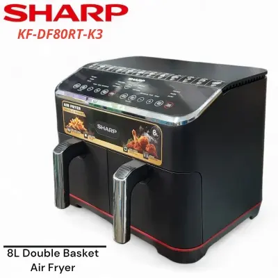 Picture of Sharp 8 Liter KF-DF80RT-K3 Double Basket Air Fryer, Black